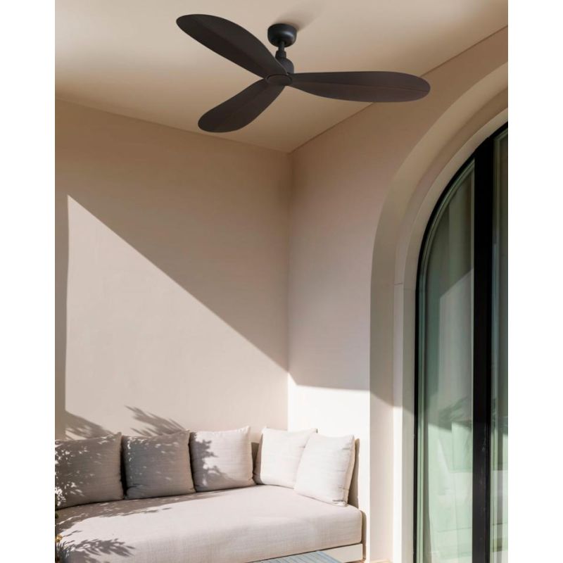 PALMA M VENTILATORE D129 CM SENZA LUCE IP44 COLORE MARRONE 3 PALE CON TELECOMANDO INCLUSO FARO VENTILATORI - Cristalensi Shop On