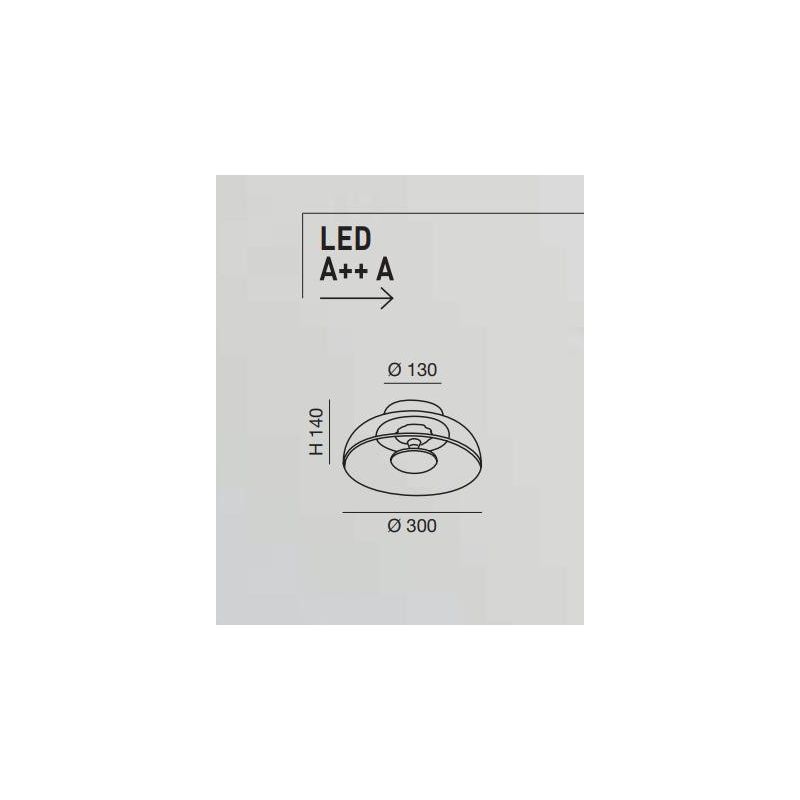 3463-61 VINTAGE PLAFONIERA MODERNA IN VETRO SOFFIATO AMBRA O FUME LED 15W DIMMERABILE DI FABAS LUCE Fabas Luce - Cristalensi Sho