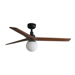 KLIM M VENTILATORE DA SOFFITTO D125 CM 3 COLORI CON SFERA IN VETRO TELECOMANDO INCLUSO ATTACCO E27 FARO VENTILATORI - Cristalens 2