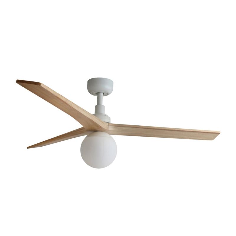 KLIM M VENTILATORE DA SOFFITTO D125 CM 3 COLORI CON SFERA IN VETRO TELECOMANDO INCLUSO ATTACCO E27 FARO VENTILATORI - Cristalens