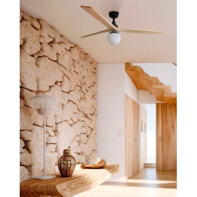 KLIM M VENTILATORE DA SOFFITTO D125 CM 3 COLORI CON SFERA IN VETRO TELECOMANDO INCLUSO ATTACCO E27 FARO VENTILATORI - Cristalens
