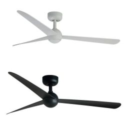 SFERA M VENTILATORE DA SOFFITTO D125 CM BIANCO O NERO 3 PALE CON TELECOMANDO INCLUSO FARO VENTILATORI - Cristalensi Shop Online