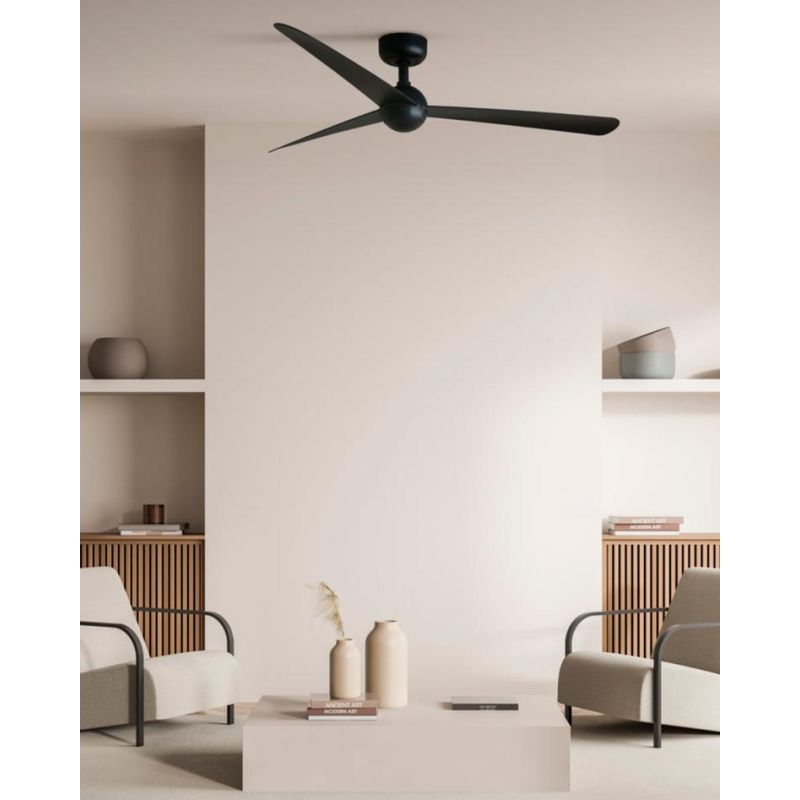 SFERA M VENTILATORE DA SOFFITTO D125 CM BIANCO O NERO 3 PALE CON TELECOMANDO INCLUSO FARO VENTILATORI - Cristalensi Shop Online