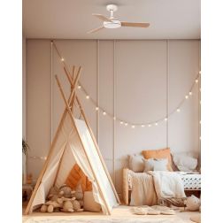 MINI MALLORCA VENTILATORE A SOFFITTO BIANCO D106 CM SENZA LUCE 3 PALE CON TELECOMANDO INCLUSO FARO VENTILATORI - Cristalensi Sho