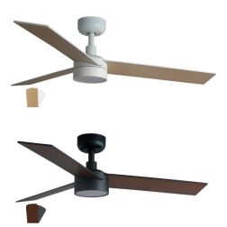 RUDDER S VENTILATORE DA SOFFITTO D106 CM LUCE LED 18W 2 FINITURE 3 PALE E TELECOMANDO INCLUSO FARO VENTILATORI - Cristalensi Sho