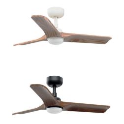 HEYWOOD S VENTILATORE DA SOFFITTO D90 CM LUCE LED 10W 2 FINITURE 3 PALE E TELECOMANDO INCLUSO FARO VENTILATORI - Cristalensi Sho