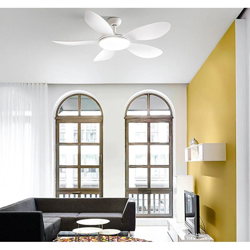 SMARTI VENTILATORE BIANCO 5 PALE D130 CM LUCE LED 36W CCT 3000-4000-6000K TELECOMANDO INCLUSO Perenz - Cristalensi Shop Online