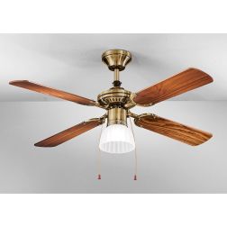 GEMINI VENTILATORE CON 4 PALE D105 CM 3 FINITURE COLORE LAMPADINA ATTACCO E27 CON INTERRUTTORE A STRAPPO Perenz - Cristalensi Sh 2