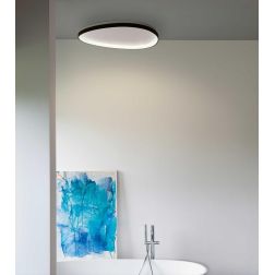 PLAFONIERA MODERNA OVALE IN 3 MISURE LED INTEGRATO LUCE 3000K IN METALLO 3 COLORI CRISTALENSI - Cristalensi Shop Online