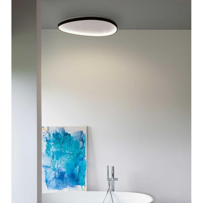 PLAFONIERA MODERNA OVALE IN 3 MISURE LED INTEGRATO LUCE 3000K IN METALLO 3 COLORI CRISTALENSI - Cristalensi Shop Online