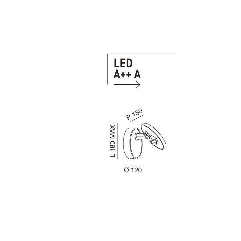 3452-21 ARA APPLIQUE MODERNA ORIENTABILE CON DOPPIA ILLUMINAZIONE LED 12W NERA o BIANCA DI FABAS LUC Fabas Luce - Cristalensi Sh