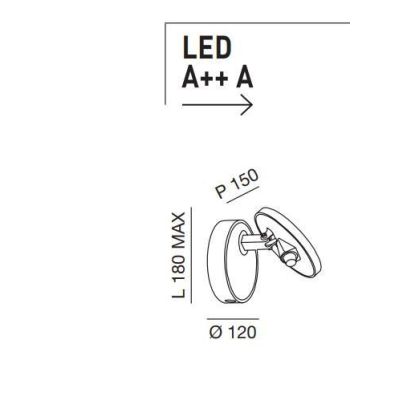 3452-21 ARA APPLIQUE MODERNA ORIENTABILE CON DOPPIA ILLUMINAZIONE LED 12W NERA o BIANCA DI FABAS LUC Fabas Luce - Cristalensi Sh