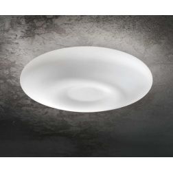 PLAFONIERA IN VETRO BIANCO 3 MISURE DESIGN MODERNO CON LAMPADINE ATTACCO E27 CRISTALENSI - Cristalensi Shop Online