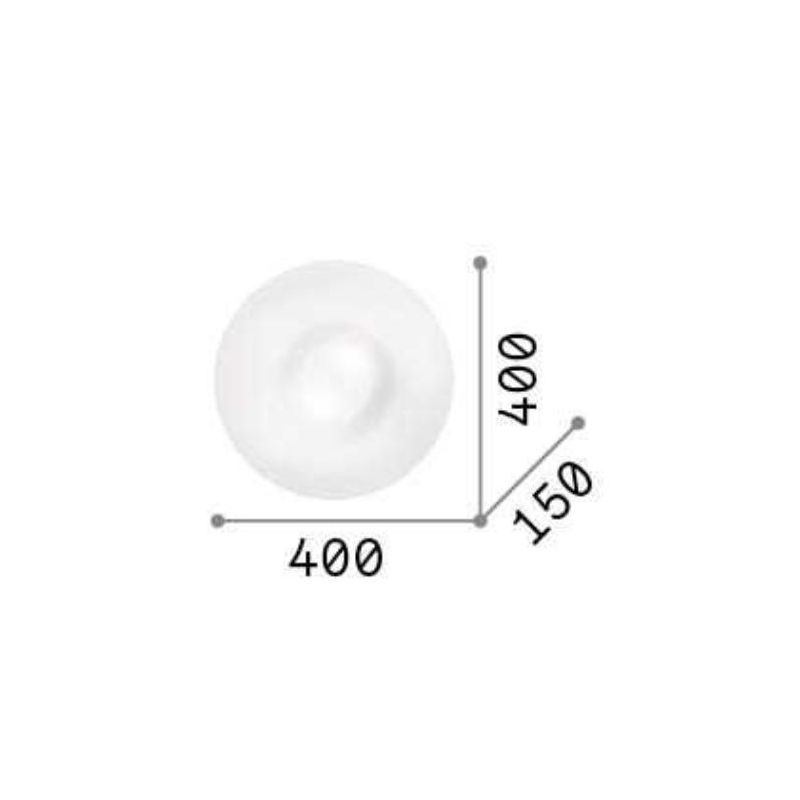 PLAFONIERA IN VETRO BIANCO 3 MISURE DESIGN MODERNO CON LAMPADINE ATTACCO E27 CRISTALENSI - Cristalensi Shop Online