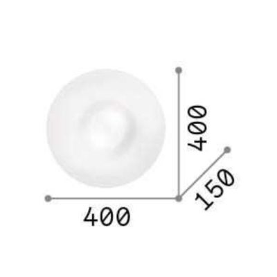 PLAFONIERA IN VETRO BIANCO 3 MISURE DESIGN MODERNO CON LAMPADINE ATTACCO E27 CRISTALENSI - Cristalensi Shop Online