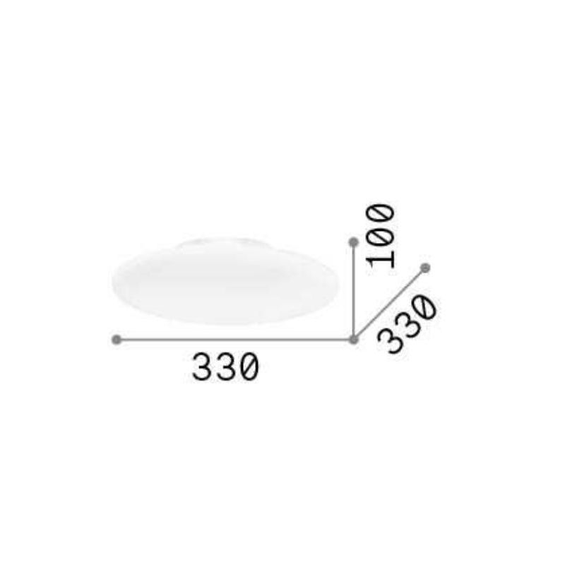 PLAFONIERA OVALE IN VETRO BIANCO SOFFIATO 4 MISURE MODERNA LAMPADINE ATTACCO E27 CRISTALENSI - Cristalensi Shop Online