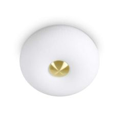 PLAFONIERA ROTONDA IN VETRO BIANCO RIGATO 3 MISURE CON DESIGN MODERNO LAMPADINE GX53 INCLUSE CRISTALENSI - Cristalensi Shop Onli 2