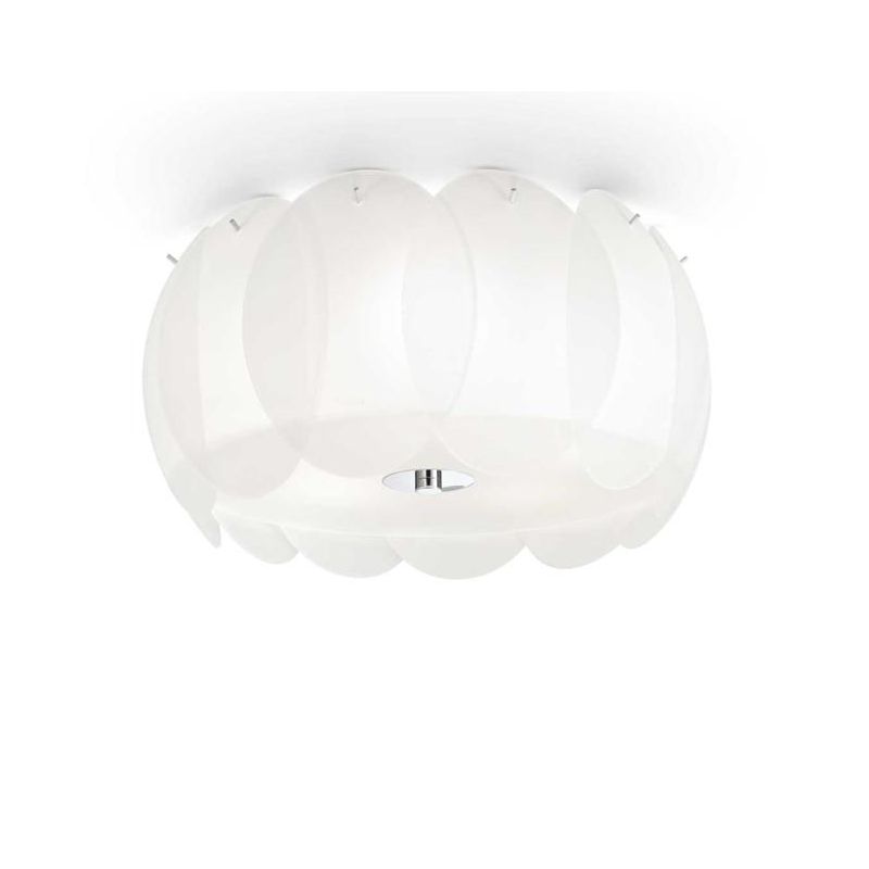 PLAFONIERA MODERNA CON VETRI SATINATI BIANCHI IN 2 DIVERSE MISURE LAMPADINE ATTACCO E27 CRISTALENSI - Cristalensi Shop Online