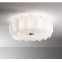 PLAFONIERA MODERNA CON VETRI SATINATI BIANCHI IN 2 DIVERSE MISURE LAMPADINE ATTACCO E27 CRISTALENSI - Cristalensi Shop Online