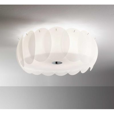 PLAFONIERA MODERNA CON VETRI SATINATI BIANCHI IN 2 DIVERSE MISURE LAMPADINE ATTACCO E27 CRISTALENSI - Cristalensi Shop Online