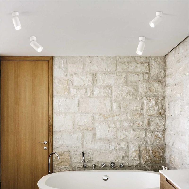 PLAFONIERA MODERNA CON DIFFUSORE IN METALLO ORIENTABILE COLORI BIANCO,NERO O OTTONE CRISTALENSI - Cristalensi Shop Online