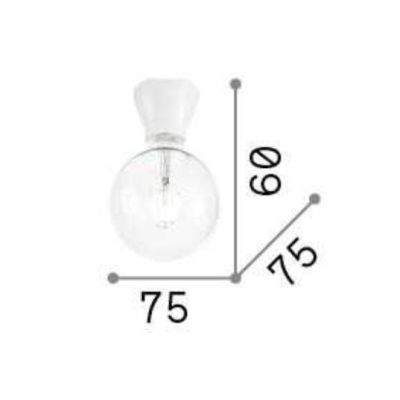 PICCOLA PLAFONIERA ESSENZIALE CERAMICA BIANCA SMALTO O NERA OPACA PORTALAMPADE E27 CRISTALENSI - Cristalensi Shop Online