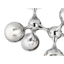 PLAFONIERA DESIGN MODERNO IN METALLO CROMATO CON 5 SFERE IN VETRO TRASPARENTE CROMATO CRISTALENSI - Cristalensi Shop Online 2