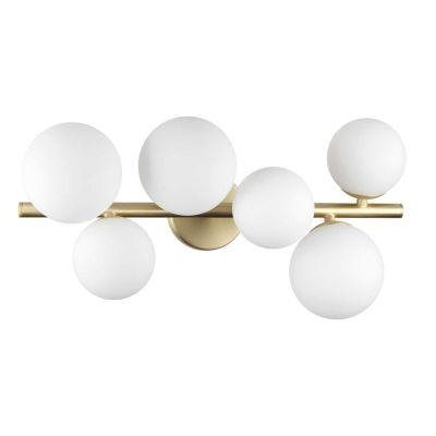 PLAFONIERA LINEARE MODERNA IN METALLO CON 6 SFERE IN VETRO FUME, BIANCO O AMBRA LAMPADINE G9 INCLUSE CRISTALENSI - Cristalensi S