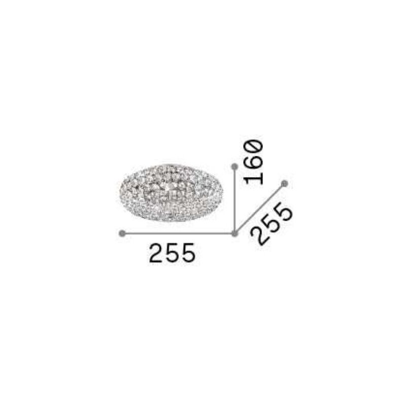 PLAFONIERA CLASSICA IN 3 MISURE REALIZZATA IN METALLO CROMO O ORO CON CRISTALLI INCASTONATI CRISTALENSI - Cristalensi Shop Onlin