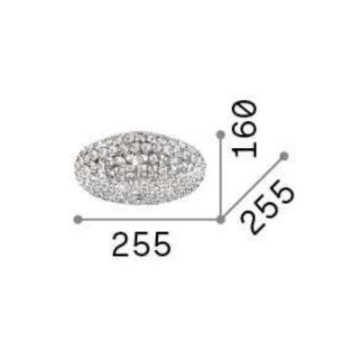 PLAFONIERA CLASSICA IN 3 MISURE REALIZZATA IN METALLO CROMO O ORO CON CRISTALLI INCASTONATI CRISTALENSI - Cristalensi Shop Onlin