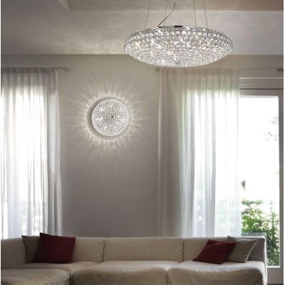 PLAFONIERA CLASSICA IN 3 MISURE REALIZZATA IN METALLO CROMO O ORO CON CRISTALLI INCASTONATI CRISTALENSI - Cristalensi Shop Onlin