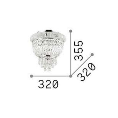 PLAFONIERA ELEGANTE CROMO O OTTONE 3 MISURE CON ELEMENTI DECORATIVI IN CRISTALLO TRASPARENTE CRISTALENSI - Cristalensi Shop Onli