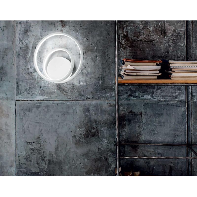LAMPADA DA PARETE MODERNA DIAMETRO CM 29 LED 30W LUCE 3000K COLORI BIANCO NERO O OTTONE CRISTALENSI - Cristalensi Shop Online