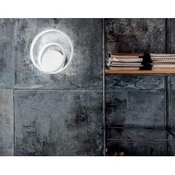 LAMPADA DA PARETE MODERNA DIAMETRO CM 29 LED 30W LUCE 3000K COLORI BIANCO NERO O OTTONE CRISTALENSI - Cristalensi Shop Online