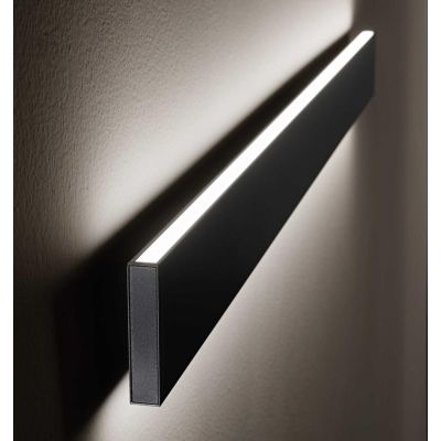 APPLIQUE LINEARE CM 120 BIANCA O NERA DIMMERABILE LED 34W LUCE 3000K O 4000K BI-EMISSIONE CRISTALENSI - Cristalensi Shop Online