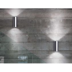 LAMPADA DA PARETE DI FORMA CILINDRICA IN METALLO 5 FINITURE COLORE LAMPADINA GU10 CRISTALENSI - Cristalensi Shop Online