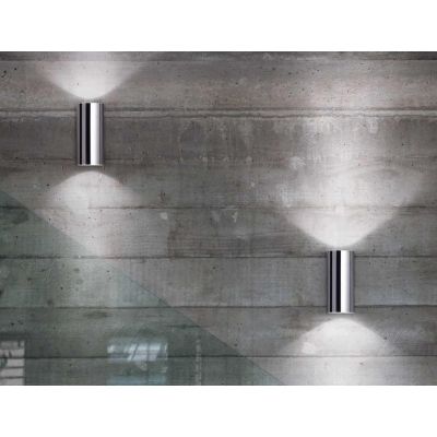 LAMPADA DA PARETE DI FORMA CILINDRICA IN METALLO 5 FINITURE COLORE LAMPADINA GU10 CRISTALENSI - Cristalensi Shop Online