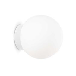 APPLIQUE PLAFONIERA MODERNA CON DIFFUSORE A SFERA IN VETRO BIANCO SOFFIATO 2 MISURE CRISTALENSI - Cristalensi Shop Online 2