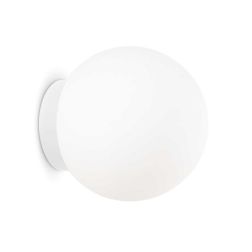 APPLIQUE PLAFONIERA 2 MISURE CON DIFFUSORE A SFERA IN VETRO BIANCO SOFFIATO CRISTALENSI - Cristalensi Shop Online