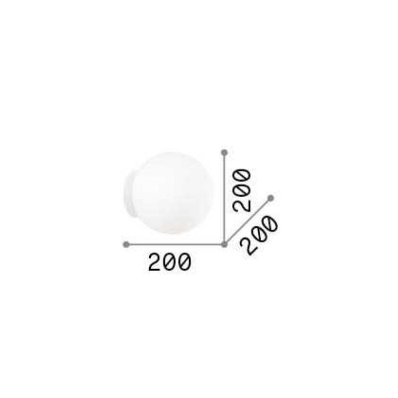 APPLIQUE PLAFONIERA 2 MISURE CON DIFFUSORE A SFERA IN VETRO BIANCO SOFFIATO CRISTALENSI - Cristalensi Shop Online