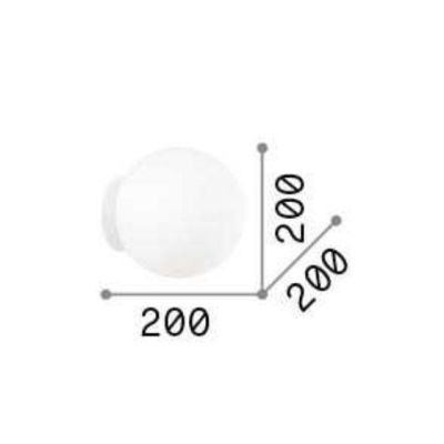 APPLIQUE PLAFONIERA 2 MISURE CON DIFFUSORE A SFERA IN VETRO BIANCO SOFFIATO CRISTALENSI - Cristalensi Shop Online