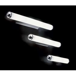 APPLIQUE DA BAGNO O DA PARETE 3 MISURE IN METALLO E VETRO COLORE BIANCO MODERNA CRISTALENSI - Cristalensi Shop Online