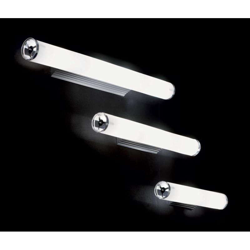 APPLIQUE DA BAGNO O DA PARETE 3 MISURE IN METALLO E VETRO COLORE BIANCO MODERNA CRISTALENSI - Cristalensi Shop Online