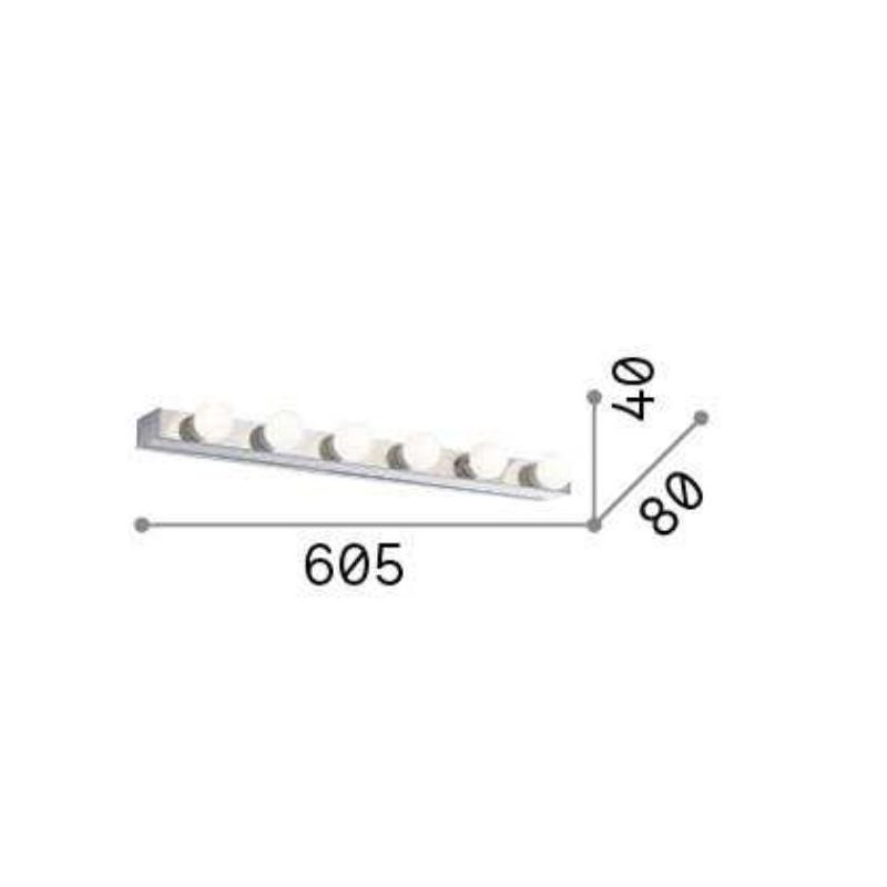 APPLIQUE PER SPECCHIO IN METALLO VARI COLORI 6 LUCI DA BAGNO SALA TRUCCO CRISTALENSI - Cristalensi Shop Online