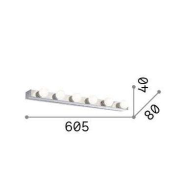 APPLIQUE PER SPECCHIO IN METALLO VARI COLORI 6 LUCI DA BAGNO SALA TRUCCO CRISTALENSI - Cristalensi Shop Online