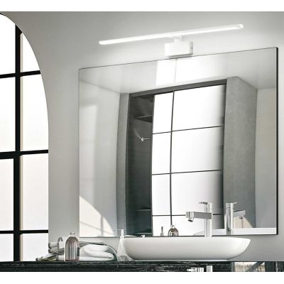 APPLIQUE DA SPECCHIO SQUADRATO 2 MISURE METALLO BIANCO,CROMO O OTTONE LED INTEGRATO LUCE 3000K CRISTALENSI - Cristalensi Shop On