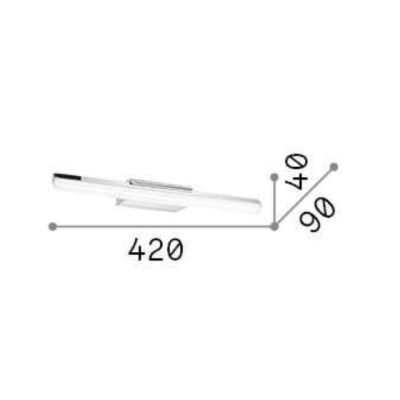 LAMPADA DA SPECCHIO 2 MISURE METALLO CROMO,NERO O BIANCO IP44 LED INTEGRATO LUCE 3000K CRISTALENSI - Cristalensi Shop Online