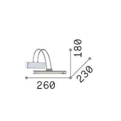 BOW APPLIQUE DA SPECCHIO 3 MISURE ORIENTABILE METALLO 3 COLORI LED INTEGRATO LUCE 3000K INTERRUTTORE ON/OFF Ideal Lux - Cristale