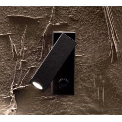 PICCOLA APPLIQUE A COLONNA CON FARETTO ORIENTABILE LED 3W LUCE 3000K IN METALLO BIANCO O NERO CRISTALENSI - Cristalensi Shop Onl