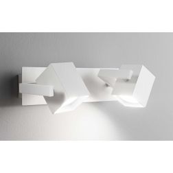 LAMPADA DA PARETE RETTANGOLARE IN METALLO NERO O BIANCO CON 2 FARETTI ORIENTABILI CRISTALENSI - Cristalensi Shop Online